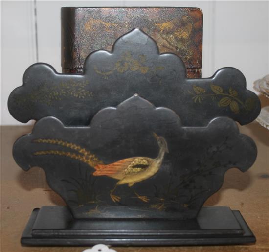 Papier mache book container and a letter rack